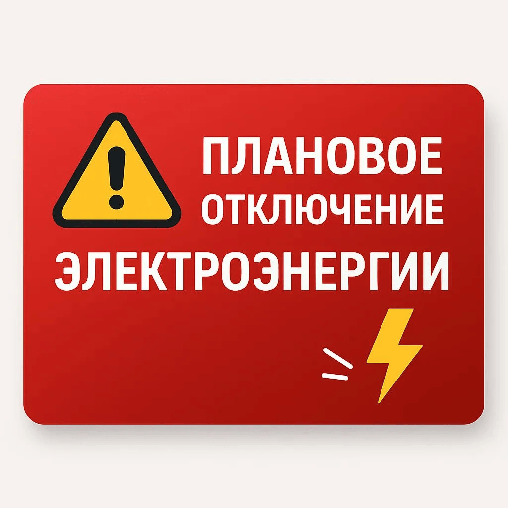 Плановое отключение электроэнергии на 05.02.2026г..