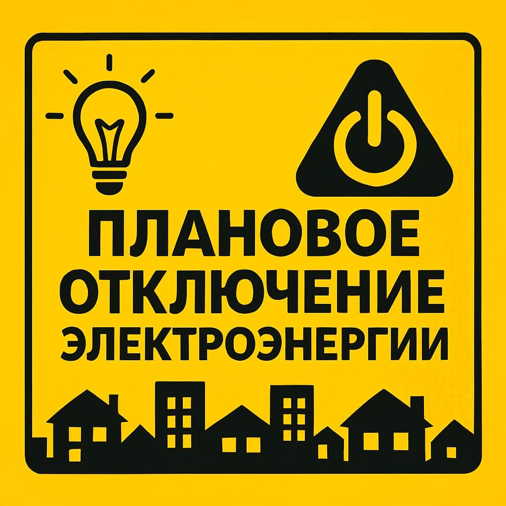 Плановое отключение электроэнергии на 09.02.2026г..